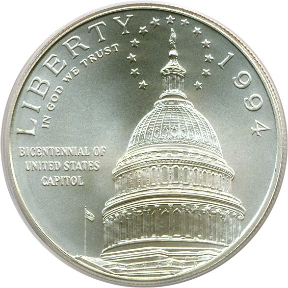 image for: 1994-D $1 Capitol PCGS MS70 