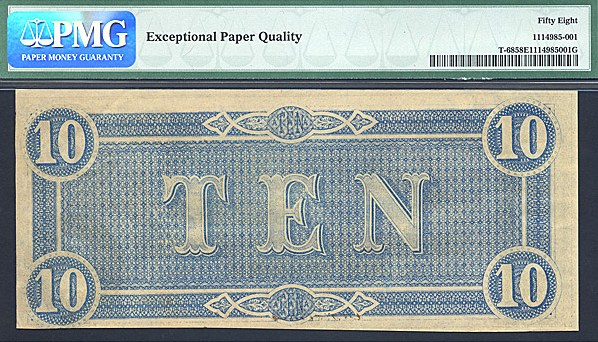 image for: Fr.T68 1864 $10 CSA PMG AU58 EPQ  [66991]