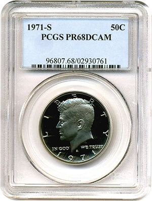 image for: 1971-S 50c PCGS Proof 68 DCameo