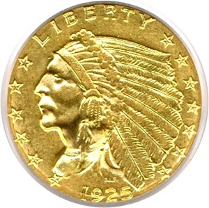 image for: 1925-D $2 1/2 PCGS AU58