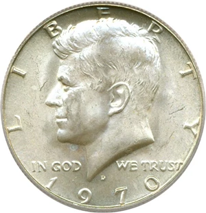 image for: 1970-D 50c PCGS MS65
