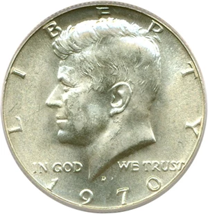 image for: 1970-D 50c PCGS MS66