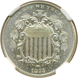 image for: 1874 5c NGC Proof 62