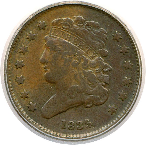 image for: 1835 1/2c  ICG F12