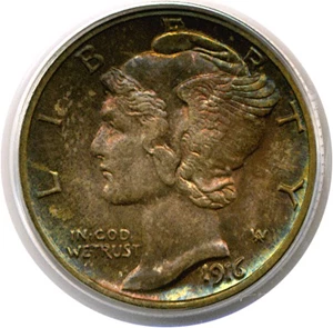 image for: 1916-S 10c Mercury PCGS MS65 FB