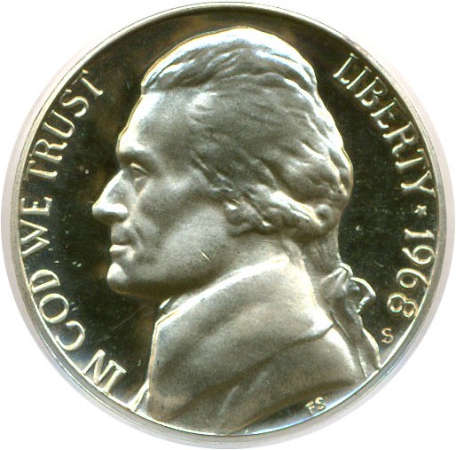 image for: 1968-S 5c  PCGS Proof 68 DCameo