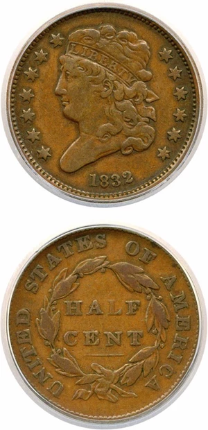 image for: 1832 1/2c ICG VF30