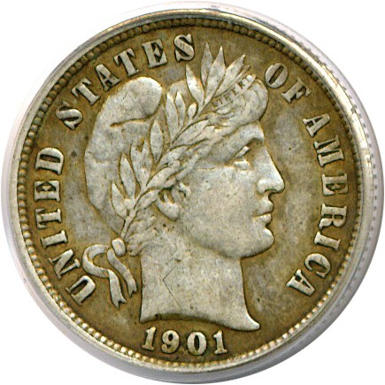 image for: 1901-S 10c  PCGS XF45 