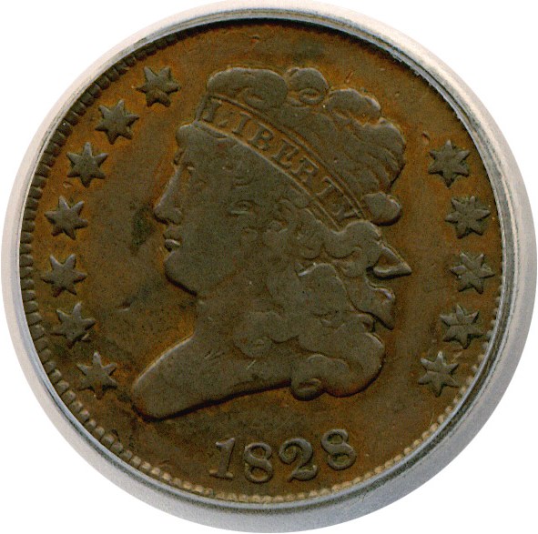 image for: 1828 1/2c 12 Stars ICG F12