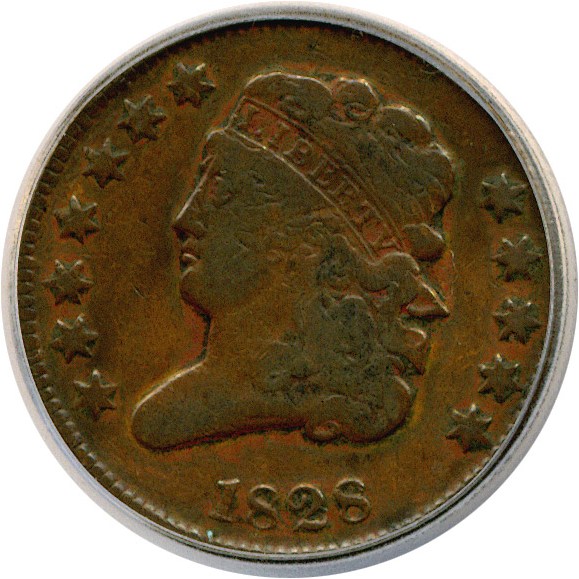 image for: 1828 1/2c 12 Stars ICG F12