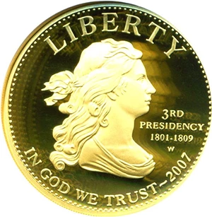 image for: 2007-W $10 Jefferson Spouse (Liberty) NGC Proof 70 UCameo