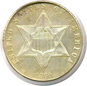 image for: 1860 3cS PCGS Proof 64
