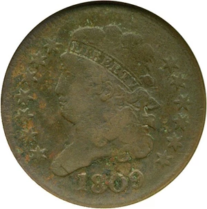 image for: 1809 1/2c ANACS F12 Details (C-4, Corroded)