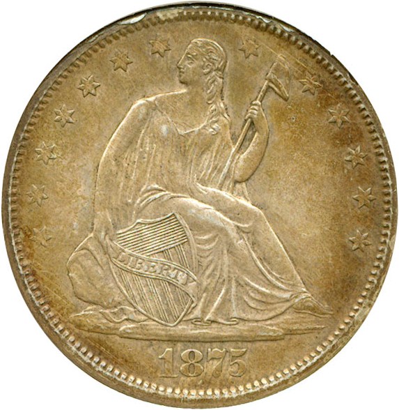 image for: 1875-S 50c DGS AU55