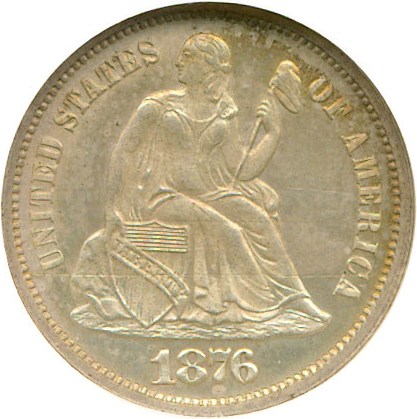 image for: 1876 10c  NGC Proof 64