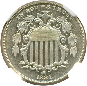 image for: 1881 5c NGC Proof 62