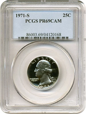 image for: 1971-S 25c PCGS Proof 69 Cameo