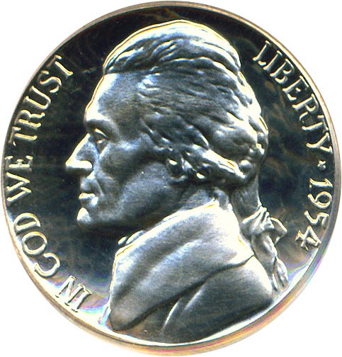 image for: 1954 5c  PCGS Proof 67 Cameo