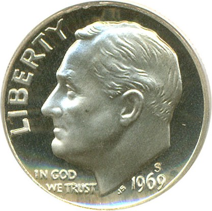 image for: 1969-S 10c  PCGS Proof 68 DCameo OGH