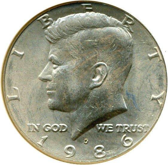 image for: 1986-D 50c  NGC MS65 