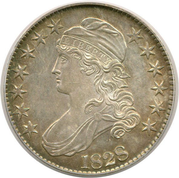 image for: 1828 50c Square 2 Large 8 PCGS MS63 