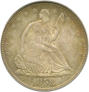 image for: 1858 50c PCGS MS64