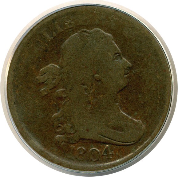 image for: 1804 1/2c Plain 4-No Stems ANACS Good-6