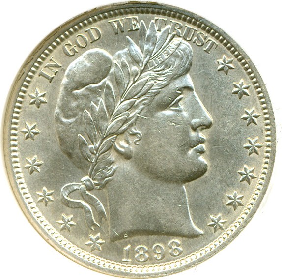 image for: 1898 50c DGS AU55  (Lightly Cleaned)