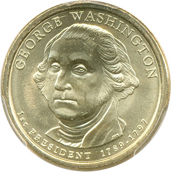 image for: Error: 2007 $1 Washington - Missing Edge Lettering PCGS MS65 