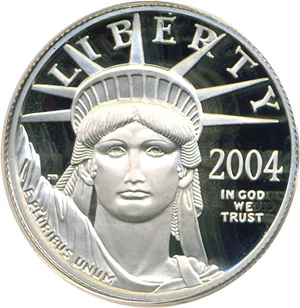 image for: 2004-W $50 Platinum Eagle Raw Proof DCameo (Mint Sealed w/box)