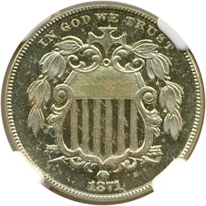 image for: 1871 5c NGC Proof 62 Cameo