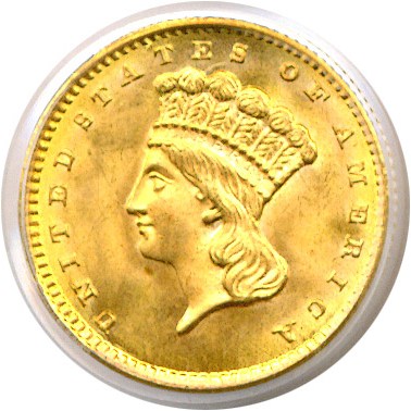 image for: 1859 G$1  PCGS MS66