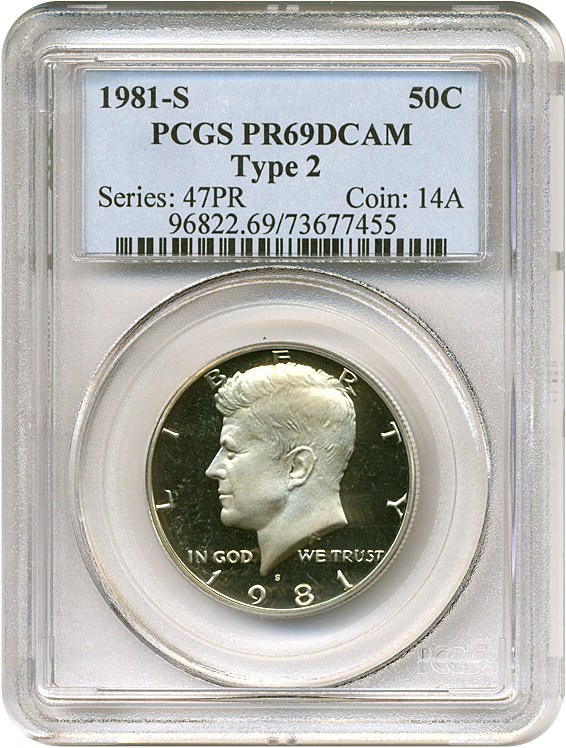image for: 1981-S 50c Ty.2 PCGS Proof 69 DCameo