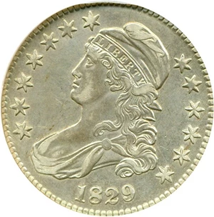 image for: 1829 50c DGS XF45 (Cleaned)