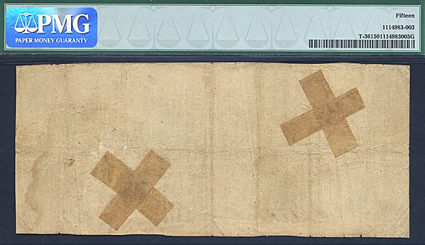 image for: CSA: Fr.T36 1861 $5 September 2 PMG F15  [153264]