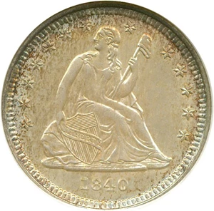 image for: 1840-O 25c Drapery ANACS MS61