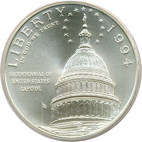 image for: 1994-D $1 Capitol PCGS MS70 