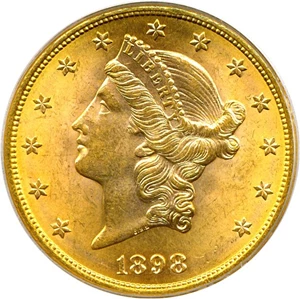 image for: 1898-S $20 PCGS MS64