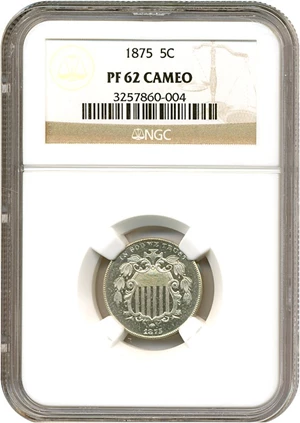 image for: 1875 5c NGC Proof 62 Cameo