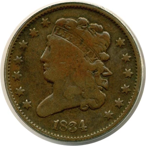 image for: 1834 1/2c ANACS F12 BN