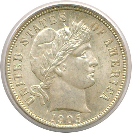 image for: 1905 10c  PCGS MS64