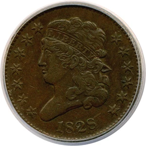 image for: 1828 1/2c 13 Stars ICG VF35 BN