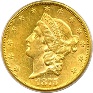 image for: 1875-CC $20 PCGS AU55