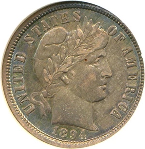 image for: 1894-O 10c NGC AU53