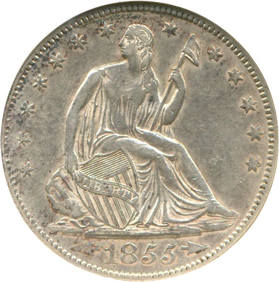 image for: 1855/54 50c Arrows NGC AU53