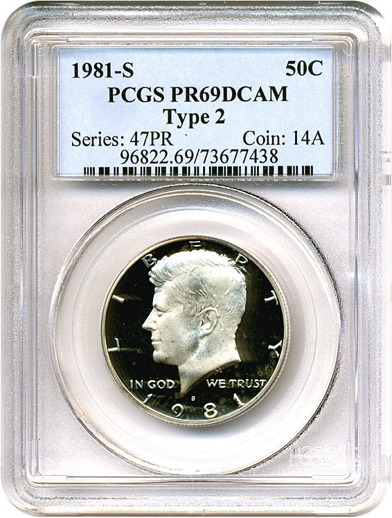 image for: 1981-S 50c Ty.2 PCGS Proof 69 DCameo