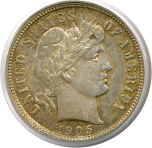 image for: 1905-S 10c PCGS AU58