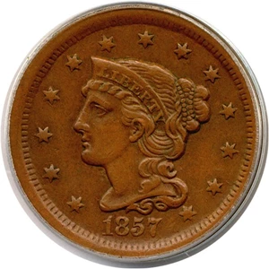 image for: 1857 1c Small Date PCGS AU50