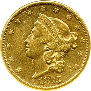 image for: 1875-CC $20 DGS AU50 (Lightly Cleaned)