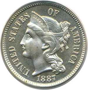 image for: 1887/6 3cN PCGS/CAC Proof 66